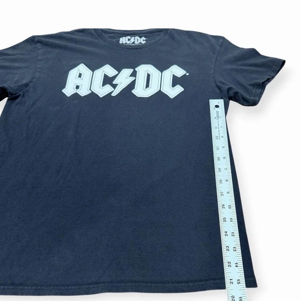 AC/DC Black Logo Graphic T-Shirt 100% Cotton Rock & Pop Size M